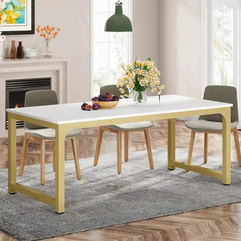 71 Modern Dining Table for 6-8, Kitchen Table for Dining Room - 70.87 L x 31.50 W x 29.53 H