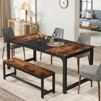 71 Modern Dining Table for 6-8, Kitchen Table for Dining Room - 70.87 L x 31.50 W x 29.53 H