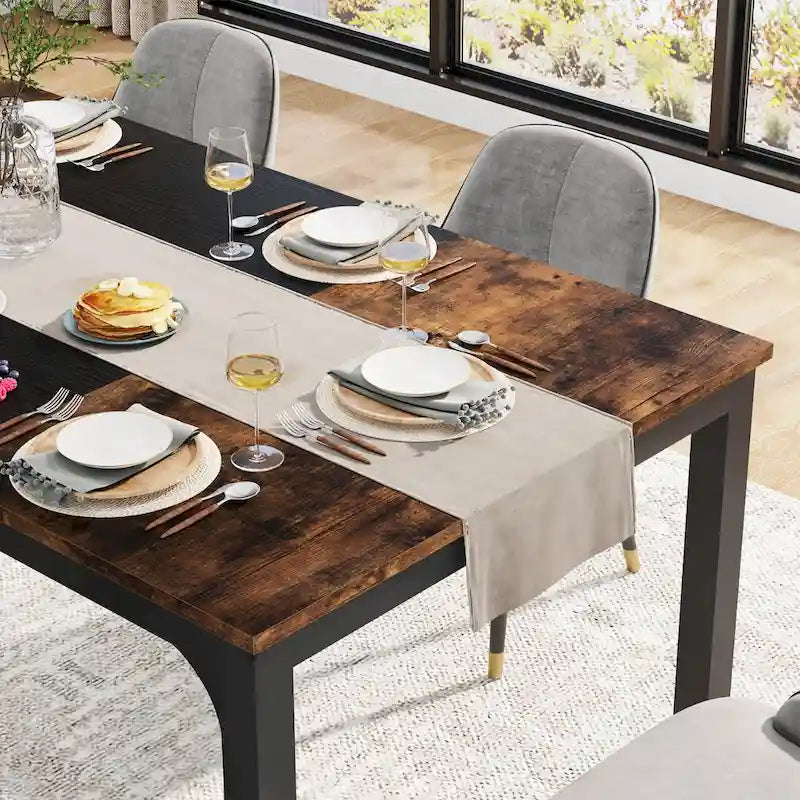 71 Modern Dining Table for 6-8, Kitchen Table for Dining Room - 70.87 L x 31.50 W x 29.53 H