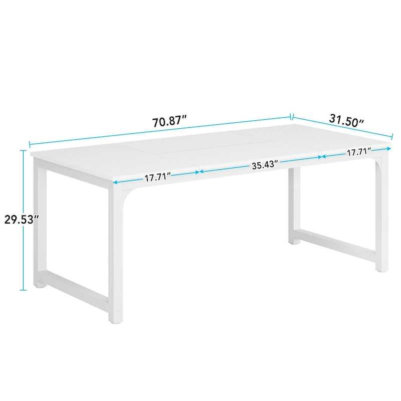 71 Modern Dining Table for 6-8, Kitchen Table for Dining Room - 70.87 L x 31.50 W x 29.53 H