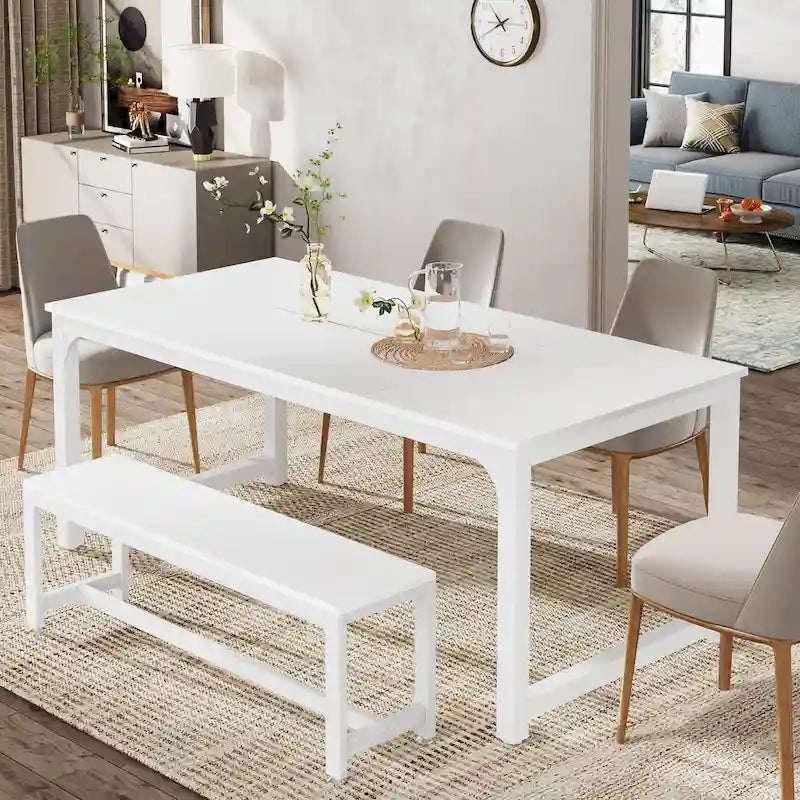 71 Modern Dining Table for 6-8, Kitchen Table for Dining Room - 70.87 L x 31.50 W x 29.53 H