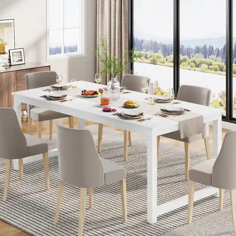 71 Modern Dining Table for 6-8, Kitchen Table for Dining Room - 70.87 L x 31.50 W x 29.53 H