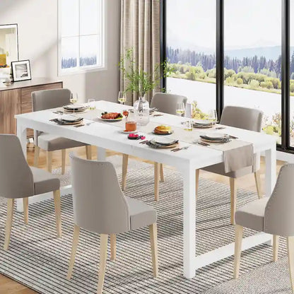 71 Modern Dining Table for 6-8, Kitchen Table for Dining Room - 70.87 L x 31.50 W x 29.53 H