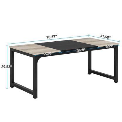 71 Modern Dining Table for 6-8, Kitchen Table for Dining Room - 70.87 L x 31.50 W x 29.53 H
