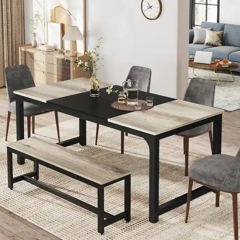 71 Modern Dining Table for 6-8, Kitchen Table for Dining Room - 70.87 L x 31.50 W x 29.53 H