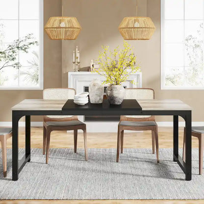 71 Modern Dining Table for 6-8, Kitchen Table for Dining Room - 70.87 L x 31.50 W x 29.53 H