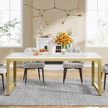 71 Modern Dining Table for 6-8, Kitchen Table for Dining Room - 70.87 L x 31.50 W x 29.53 H