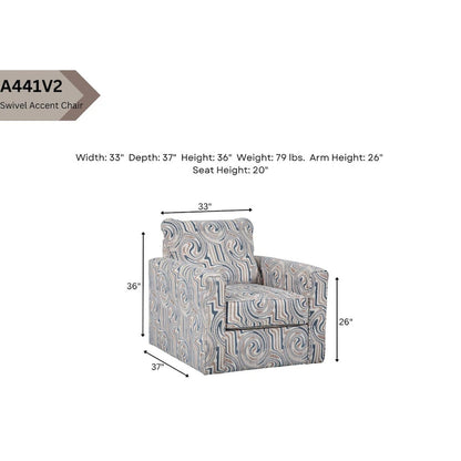 American Furniture Classics Delilah Model 8-03SOA-AC23V2 Swivel Accent Chair