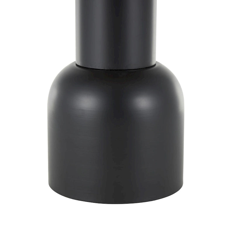 Metal Handmade Pedestal Side End Accent Table with Brown Rattan Tabletop - Black - Roche River Decor