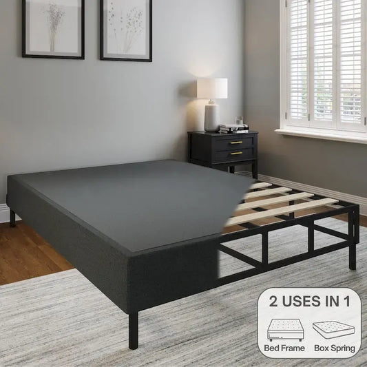 Boyd Sleep Omni 2-in-1 Metal Box Spring Foundation & Bed Frame, Headboard Brackets & Legs Included