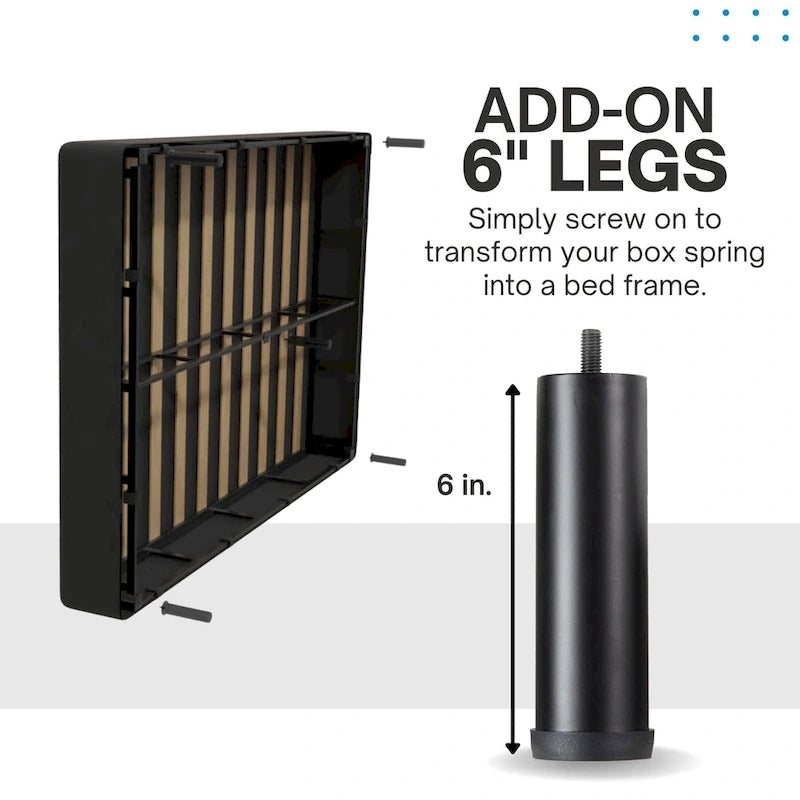 Boyd Sleep Omni 2-in-1 Metal Box Spring Foundation & Bed Frame, Headboard Brackets & Legs Included