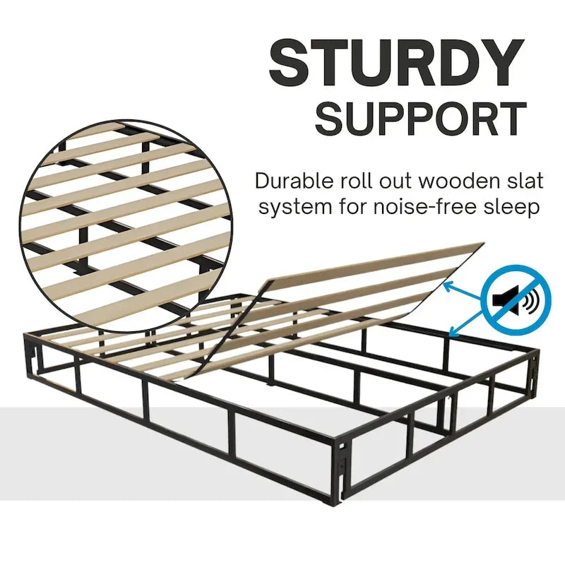 Boyd Sleep Omni 2-in-1 Metal Box Spring Foundation & Bed Frame, Headboard Brackets & Legs Included