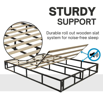 Boyd Sleep Omni 2-in-1 Metal Box Spring Foundation & Bed Frame, Headboard Brackets & Legs Included
