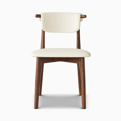 Modern Faux Leather Dining chair, Beige, Solid Wood legs, 2 Pieces