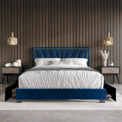 Valdez Full Upholstered Storage Platform Bed