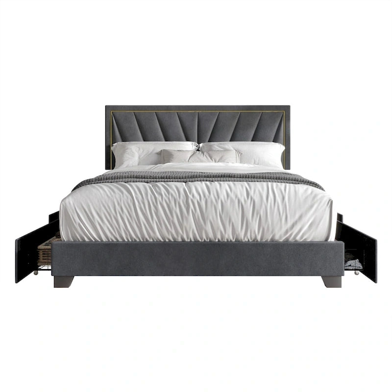 Valdez Full Upholstered Storage Platform Bed