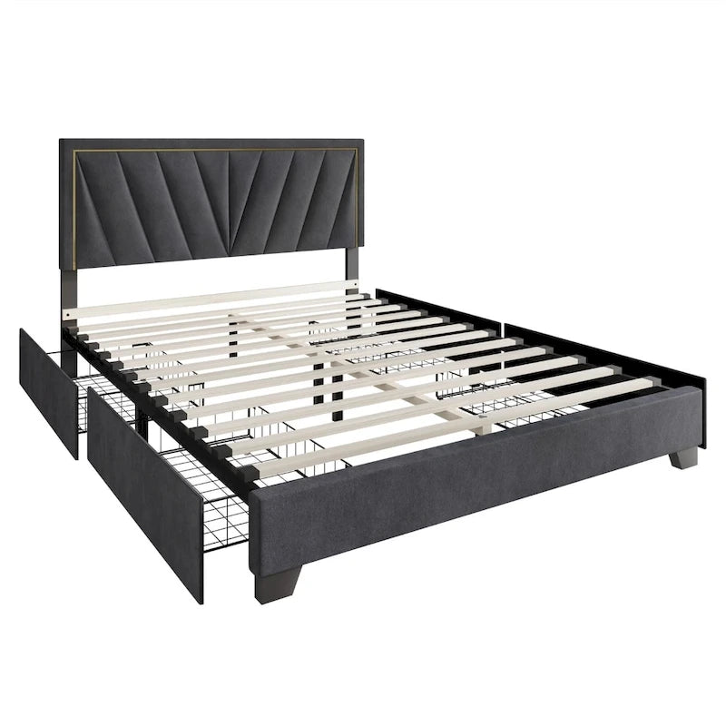 Valdez Full Upholstered Storage Platform Bed