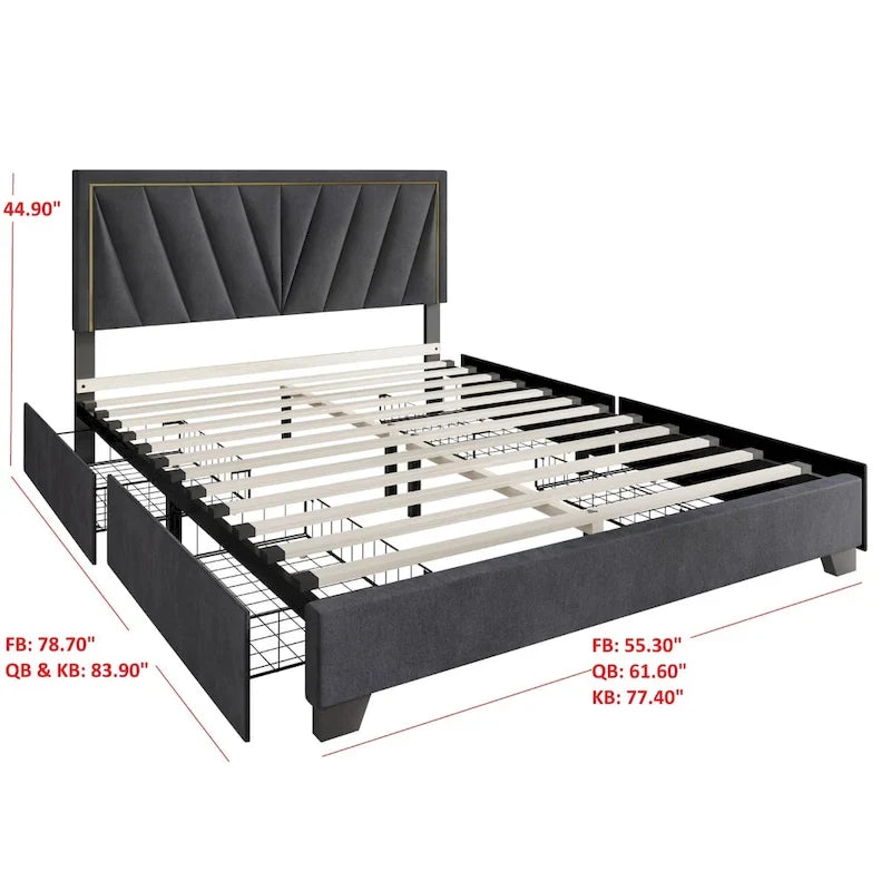 Valdez Full Upholstered Storage Platform Bed