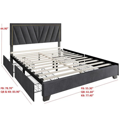 Valdez Full Upholstered Storage Platform Bed