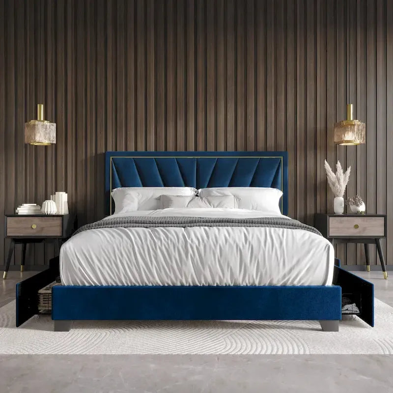 Valdez Full Upholstered Storage Platform Bed