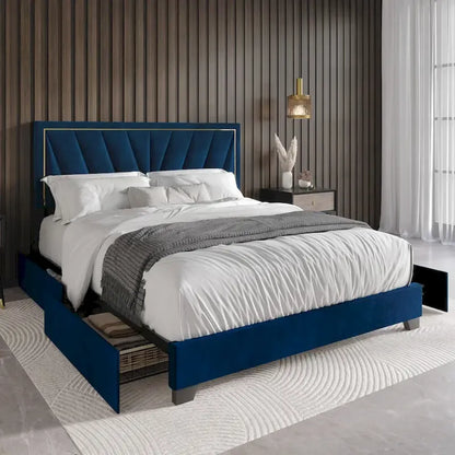 Valdez Full Upholstered Storage Platform Bed