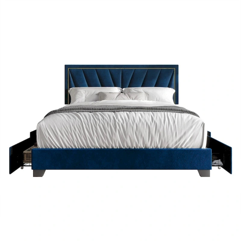 Valdez Full Upholstered Storage Platform Bed