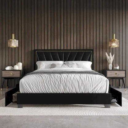 Valdez Full Upholstered Storage Platform Bed