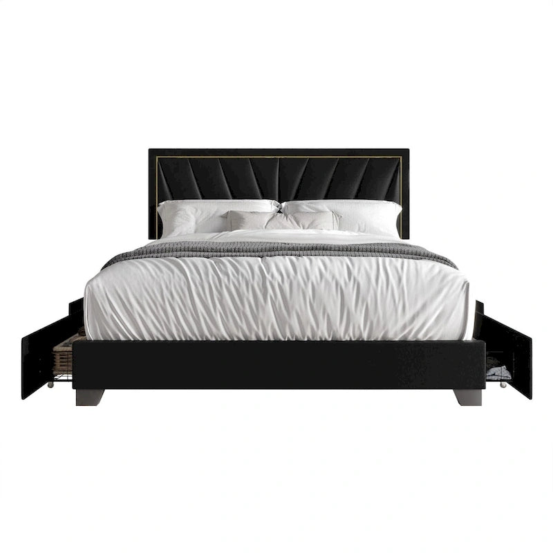 Valdez Full Upholstered Storage Platform Bed