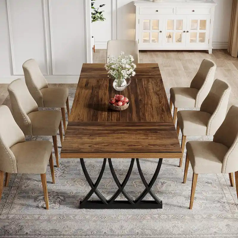 70.87-inch Dining Table with Metal Frame for Home