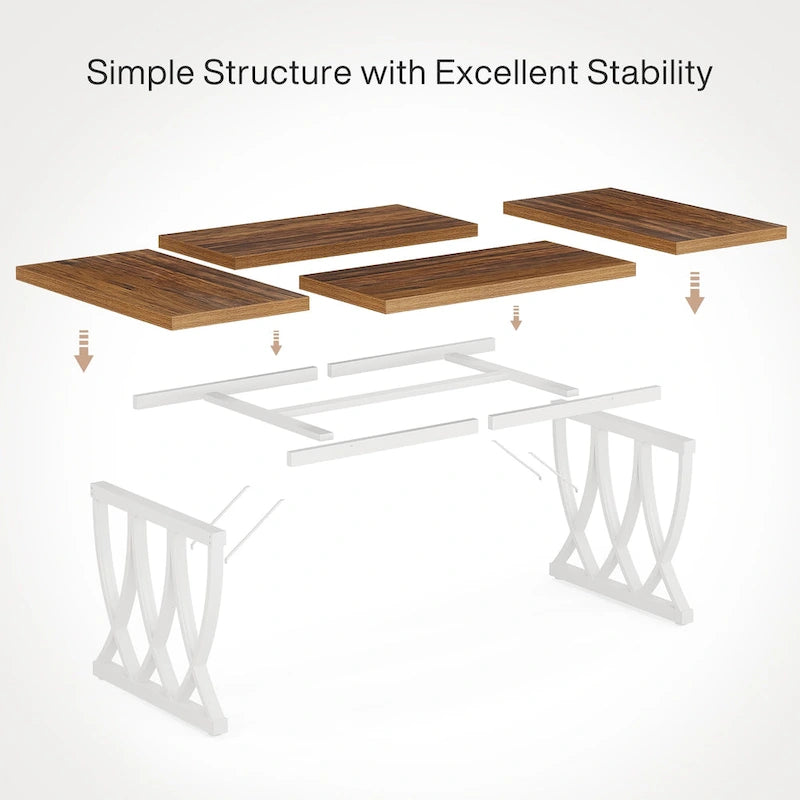 70.87-inch Dining Table with Metal Frame for Home