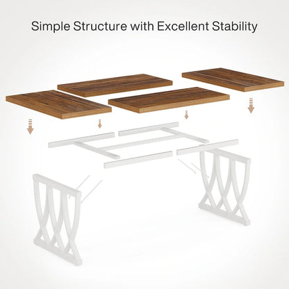 70.87-inch Dining Table with Metal Frame for Home