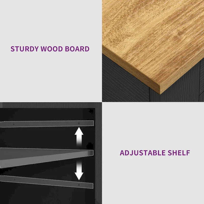 53-inch Rolling Kitchen Island Portable Mobile Kitchen Cart