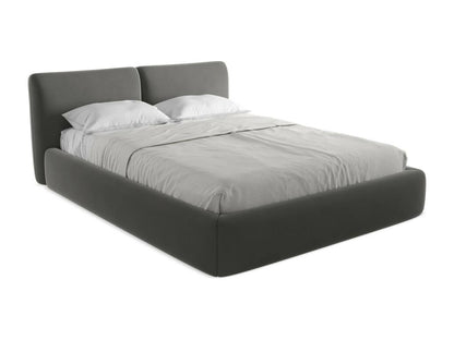 160x200 velvet storage bed - steel -