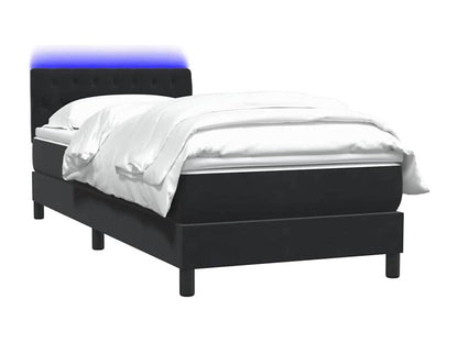 Bed base with black 90x210 cm velvet mattress