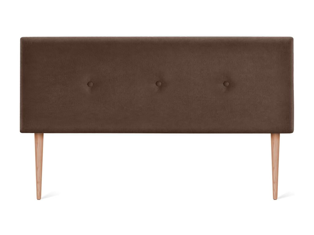 Aqualine smooth fabric headboard with buttons, 150x105cm, with legs, for 150cm beds - Brown