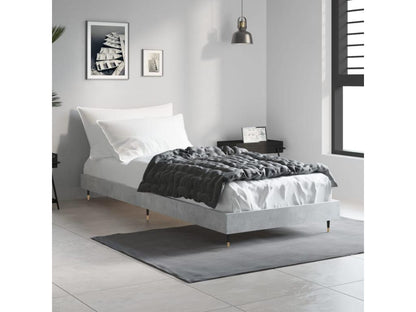 Concrete grey bed frame 75x190 engineered wood