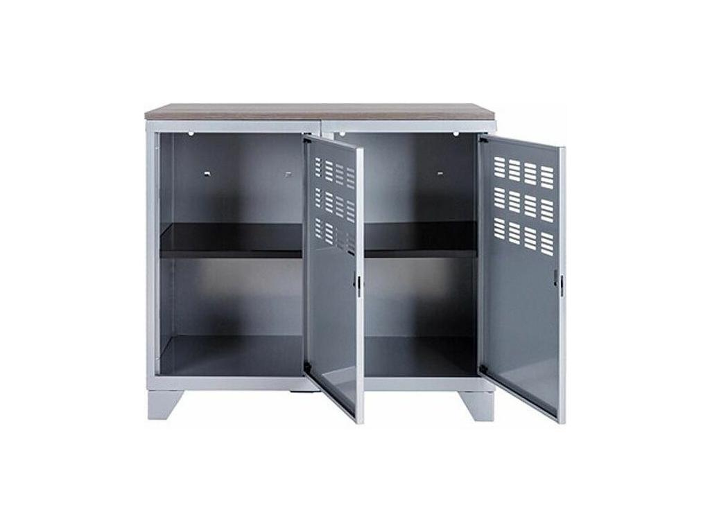 2-Door Aluminum Metal Storage Cabinet