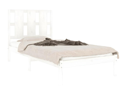 Bed frame without mattress, white, 100x200 cm, solid pine wood