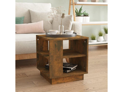 Smoked oak coffee table, 40x40x43 cm, engineered wood