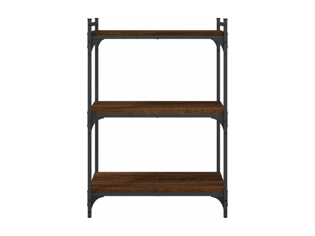3-tier bookcase, brown oak, 60x30x86 cm, engineered wood