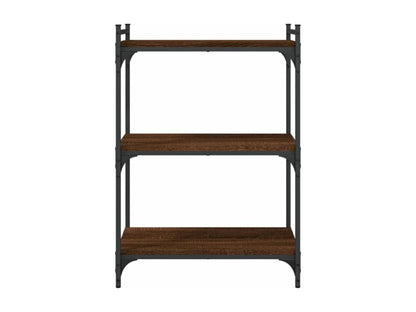 3-tier bookcase, brown oak, 60x30x86 cm, engineered wood