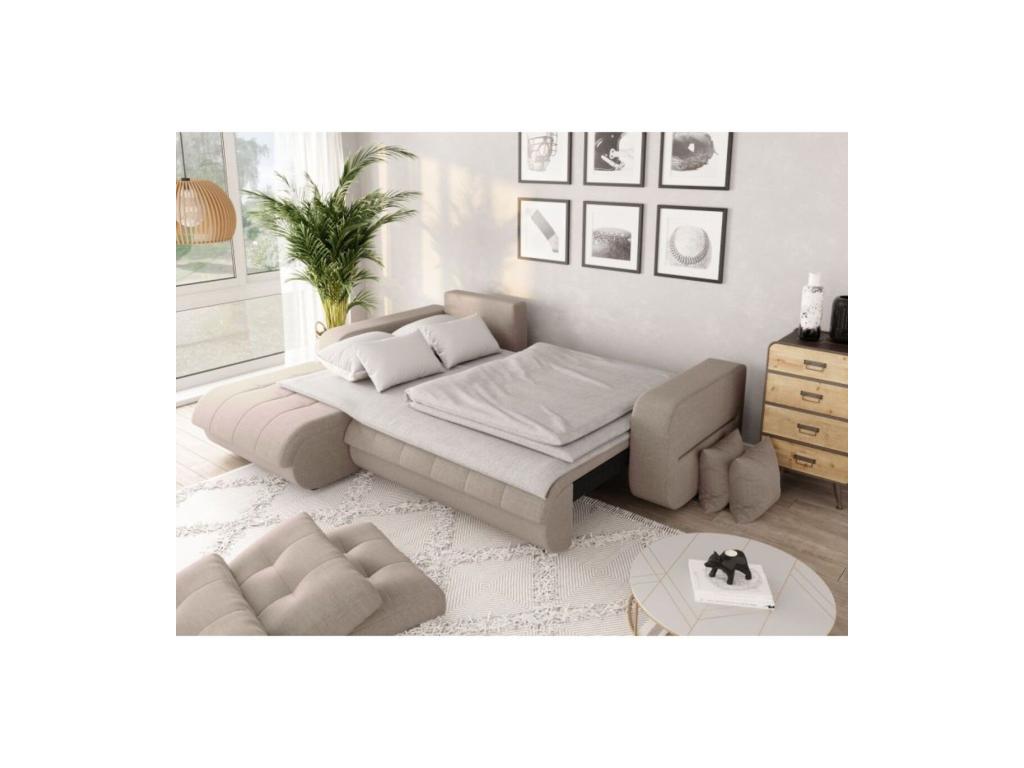 Left-Hand Facing 4-Seater Corner Sofa Bed in Fabric