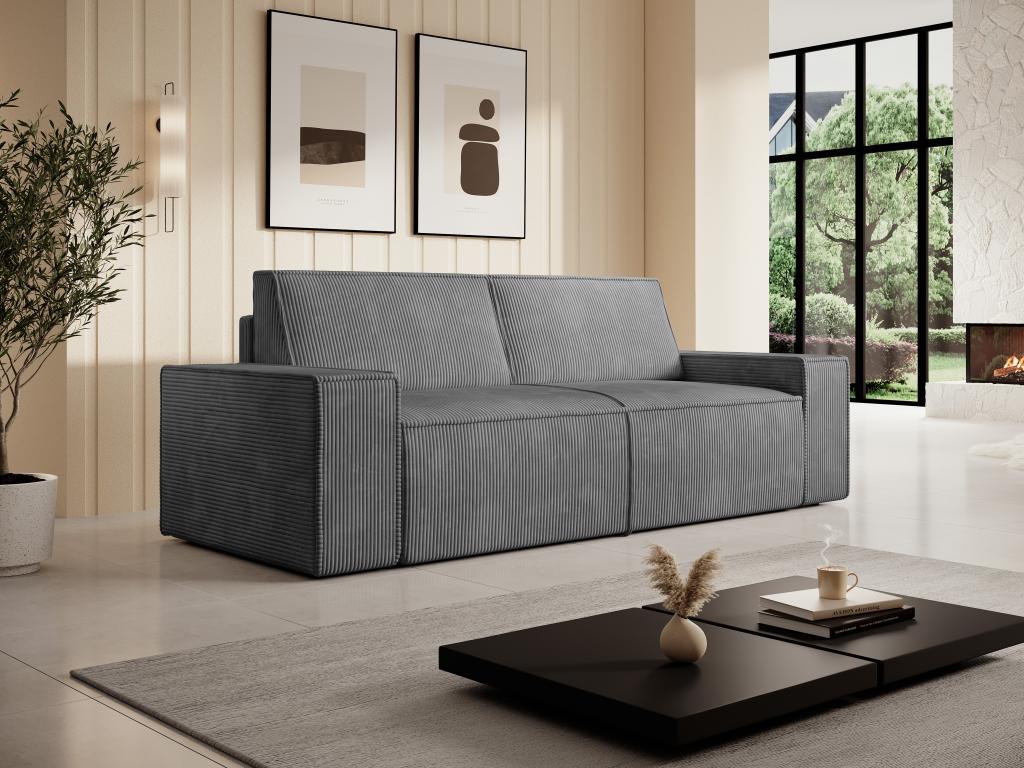 3-seater sofa in anthracite grey corduroy