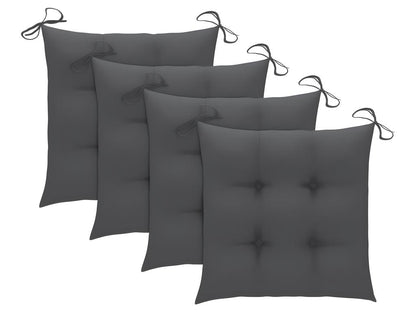 Garden chairs with anthracite cushions, set of 3, teak wood