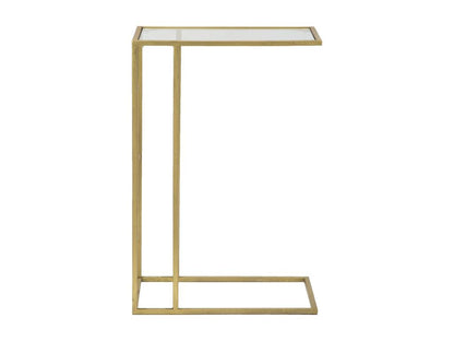 Geometric coffee table in gold-tone metal, 40.5x25.5x60 cm