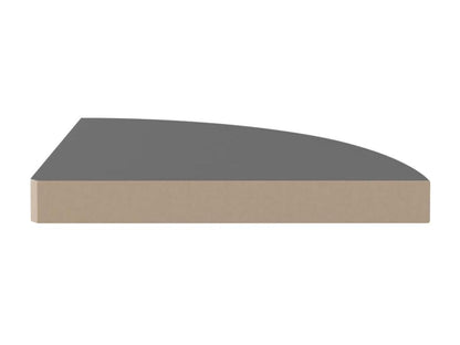 Floating Corner Shelves, 2 pcs, Glossy Grey, 35x35x3.8 cm, MDF