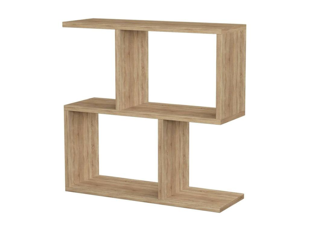 Coffee table, magazine rack for sofa, living room shelf, 60x20x60 cm, oak