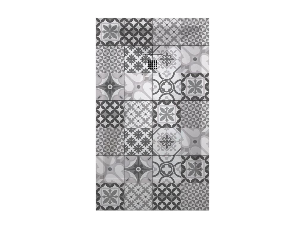 BN Hydraulic shower tray with smooth 3D finish and colored grid - 190x90 cm