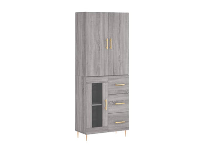 High grey sideboard 69.5x34x180 cm Engineered wood