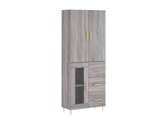 High grey sideboard 69.5x34x180 cm Engineered wood
